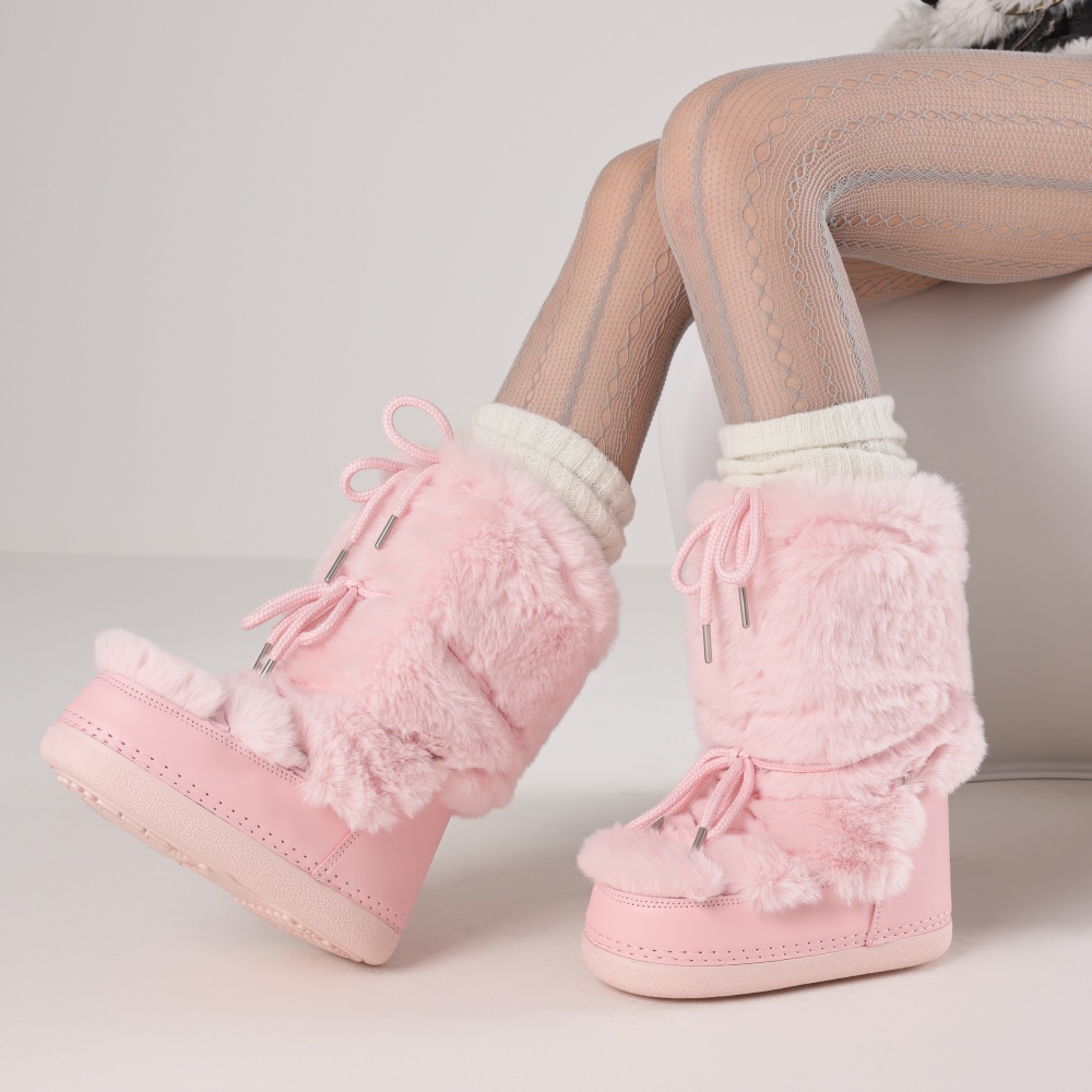 Winter Fashion Women Boots - Vachtlaarzen voor dames, ronde neus, platte