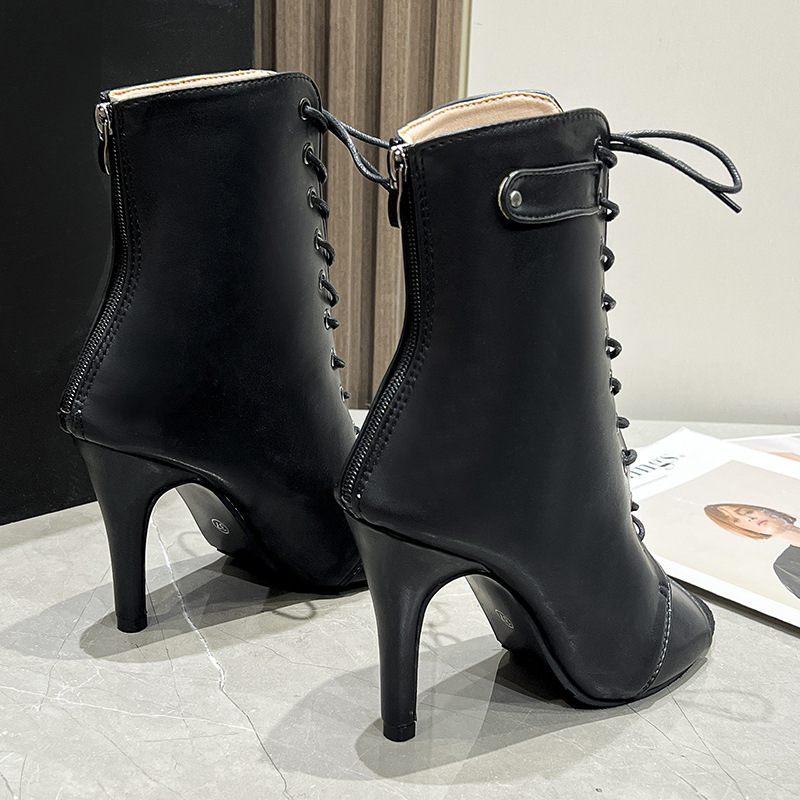 Women'S Fashion Leather Boots - Nieuwe Baotou-sandalen voor dames, zwarte lange