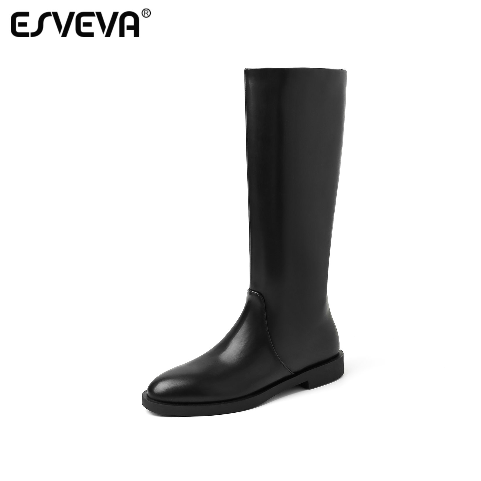 Women'S Fashion Leather Boots - ESVEVA 2027 Mode Vrouwen Knie Hoge