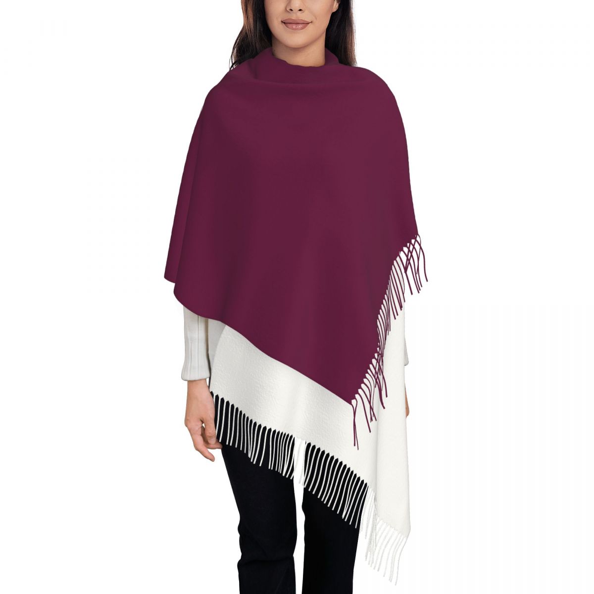 Women Fashion Qatar - Qatar vlag dames kwastje sjaal sjaal