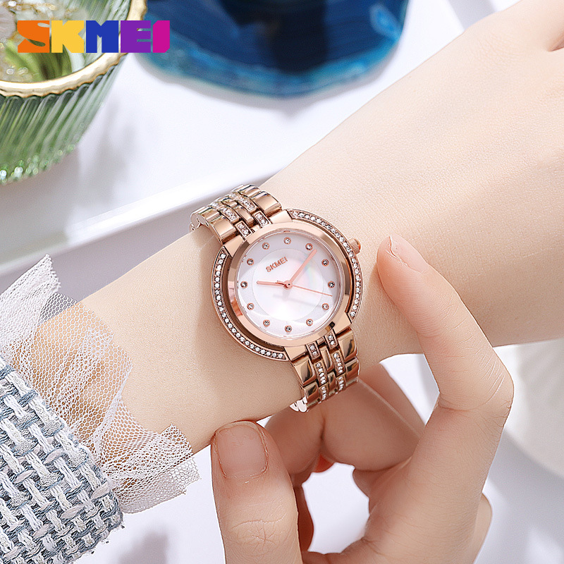 Women'S Fashion Quartz Watch - Damesarmband quartzhorloges Luxe strass wijzerplaat Zinklegering