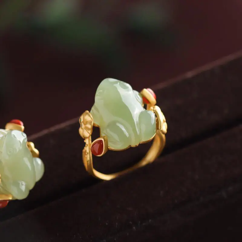 Groene Jade Kikker Ringen Char - Women Fashion Designer recensie en prijs