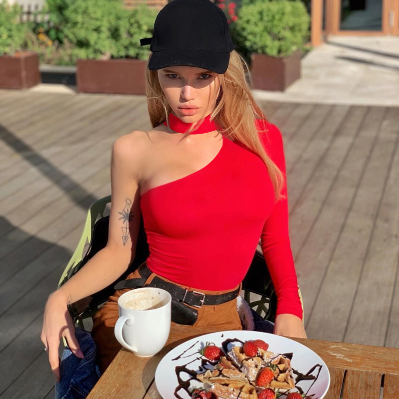 Halter een schouder sexy bodys - Turtleneck Bodysuit recensie en prijs