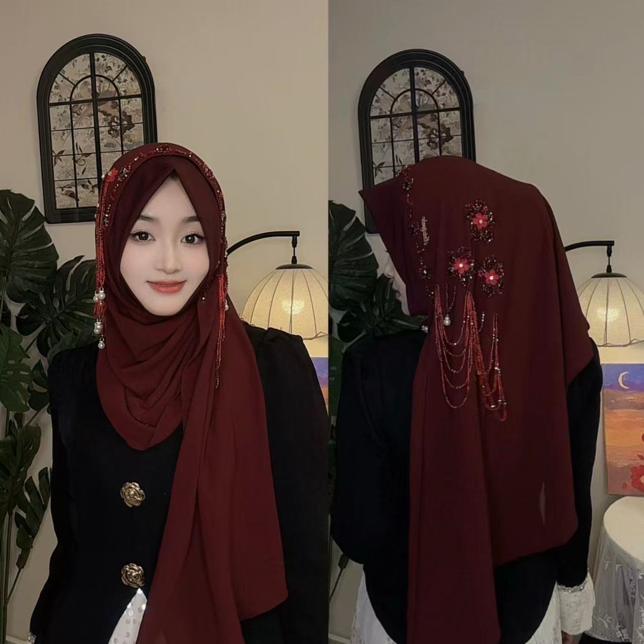 Abaya hijab moslimvrouwen shaw - Women Fashion Malaysia recensie en prijs