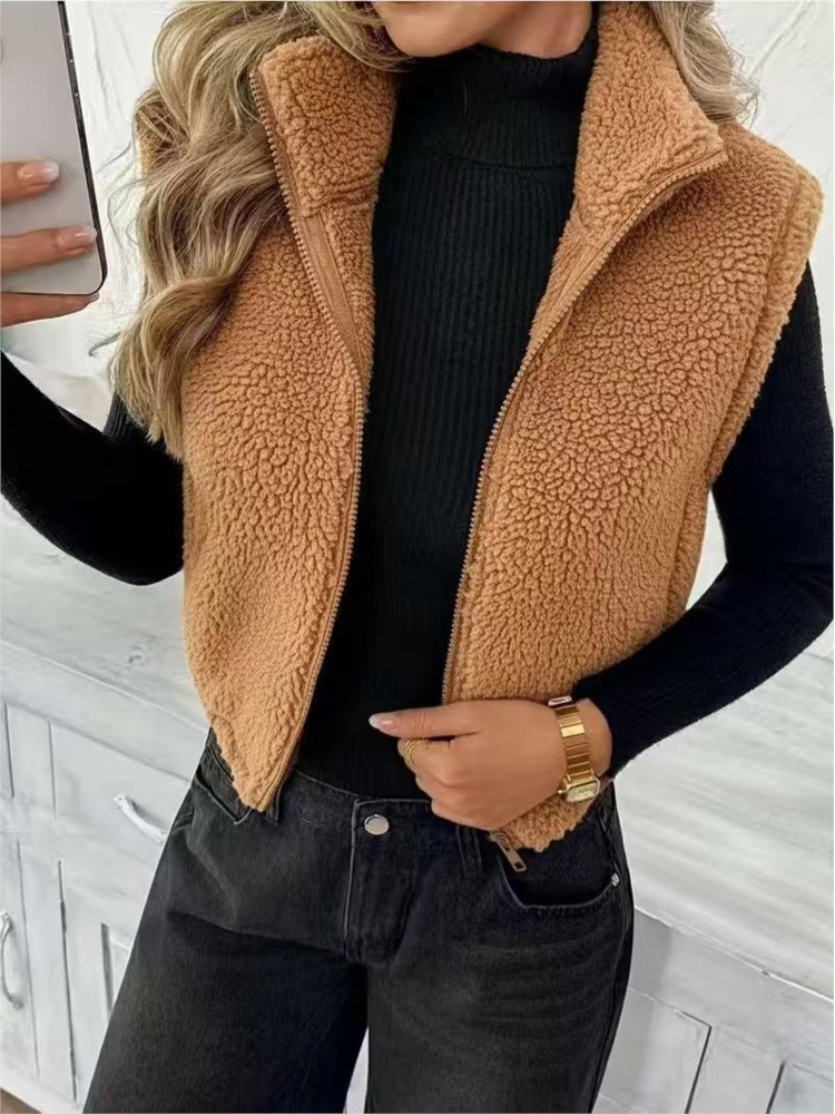 Dames Pluche Vest Herfstmode O - Women'S Fashion Gilet recensie en prijs